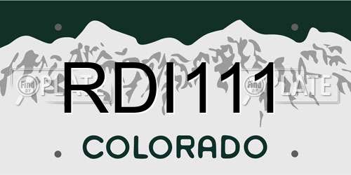 RDI111 Colorado License Plate