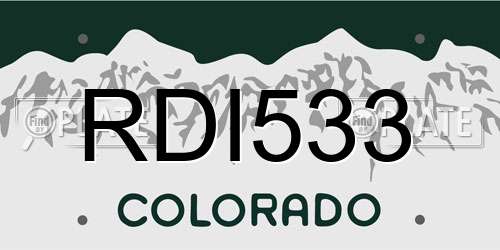 RDI533 Colorado License Plate