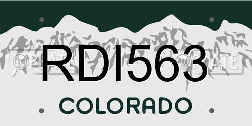 RDI563 Colorado License Plate