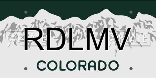 RDLMV Colorado License Plate