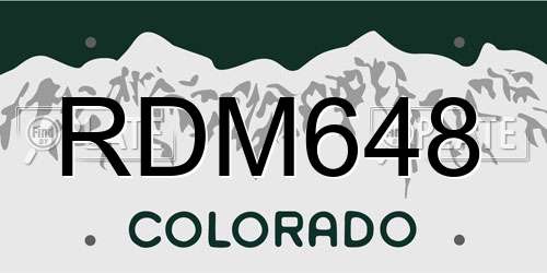 RDM648 Colorado License Plate