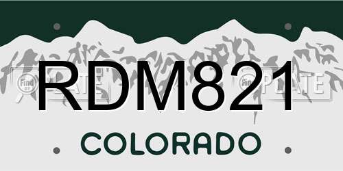 RDM821 Colorado License Plate