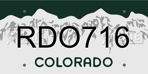 RDO716 Colorado License Plate