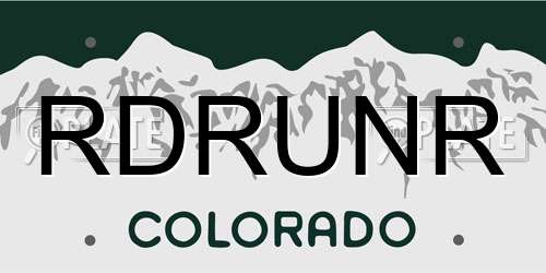 RDRUNR Colorado License Plate