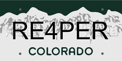 RE4PER Colorado License Plate