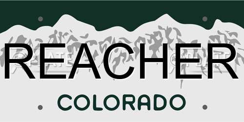 REACHER Colorado License Plate