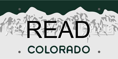 READ Colorado License Plate