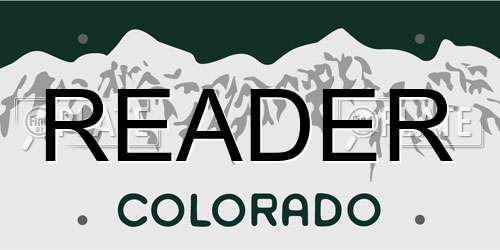 READER Colorado License Plate