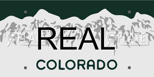 REAL Colorado License Plate