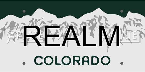 REALM Colorado License Plate