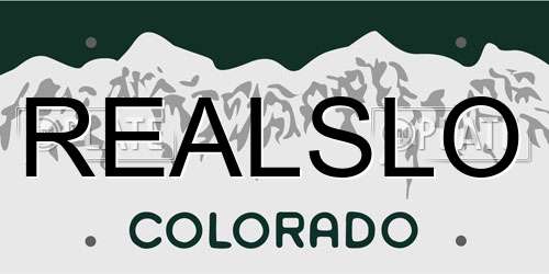 REALSLO Colorado License Plate