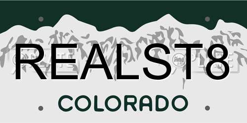 REALST8 Colorado License Plate