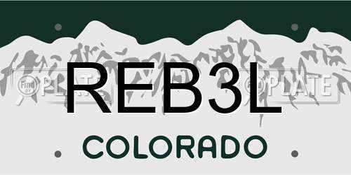 REB3L Colorado License Plate