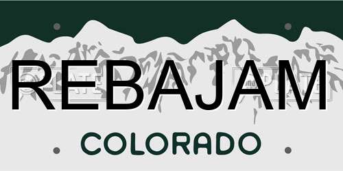 REBAJAM Colorado License Plate