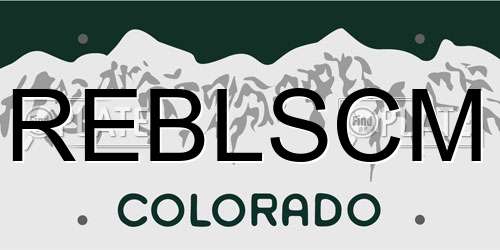 REBLSCM Colorado License Plate