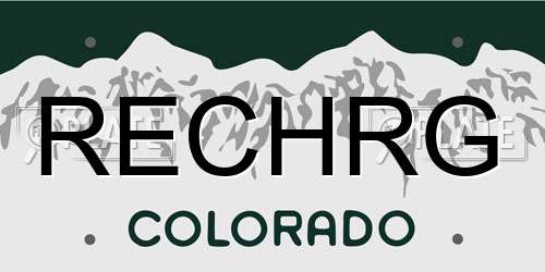 RECHRG Colorado License Plate