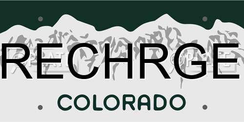 RECHRGE Colorado License Plate