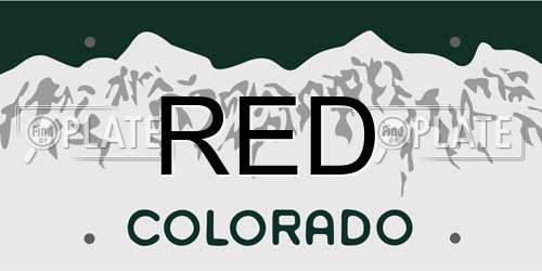 RED Colorado License Plate