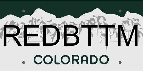 REDBTTM Colorado License Plate