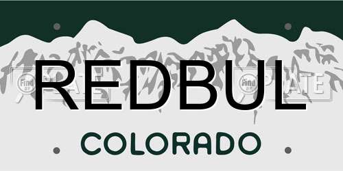 REDBUL Colorado License Plate