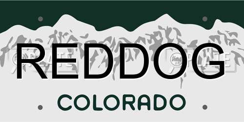 REDDOG Colorado License Plate