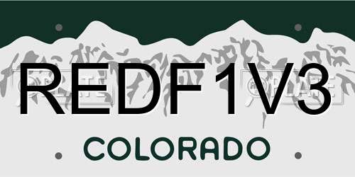 REDF1V3 Colorado License Plate