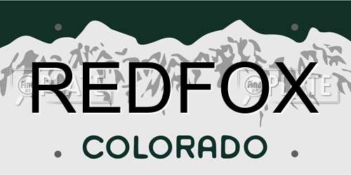 REDFOX Colorado License Plate