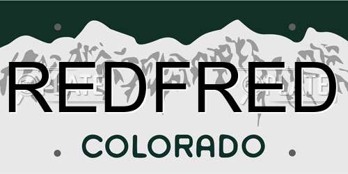 REDFRED Colorado License Plate