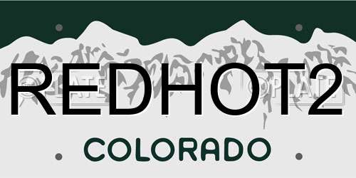 REDHOT2 Colorado License Plate