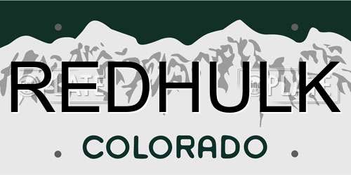 REDHULK Colorado License Plate
