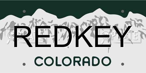 REDKEY Colorado License Plate