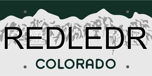 REDLEDR Colorado License Plate