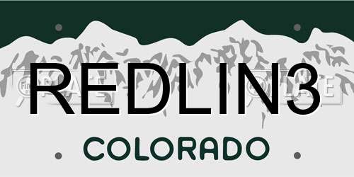 REDLIN3 Colorado License Plate