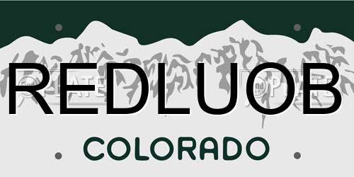 REDLUOB Colorado License Plate