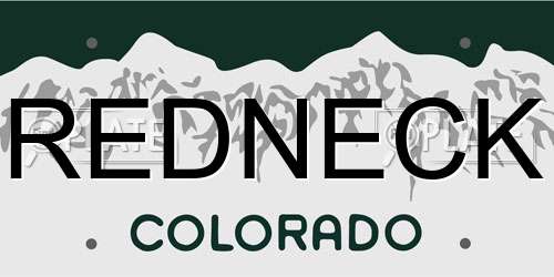 REDNECK Colorado License Plate