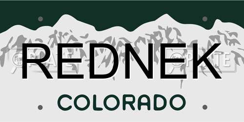 REDNEK Colorado License Plate