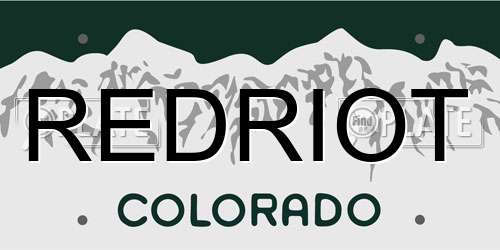 REDRIOT Colorado License Plate