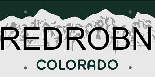 REDROBN Colorado License Plate