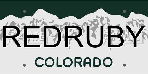 REDRUBY Colorado License Plate