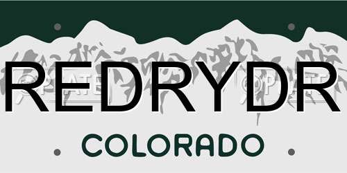 REDRYDR Colorado License Plate