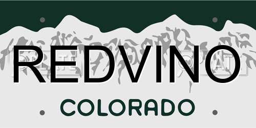 REDVINO Colorado License Plate