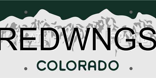REDWNGS Colorado License Plate