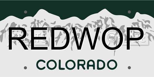 REDWOP Colorado License Plate