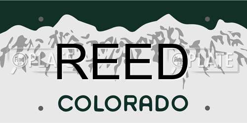 REED Colorado License Plate