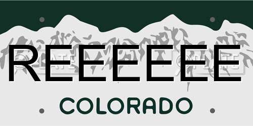REEEEEE Colorado License Plate