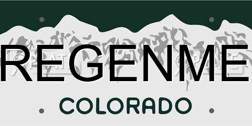 REGENME Colorado License Plate