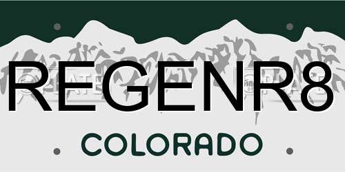 REGENR8 Colorado License Plate