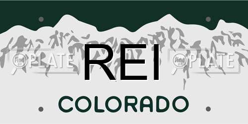 REI Colorado License Plate