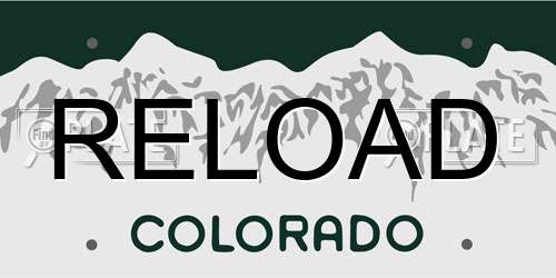 RELOAD Colorado License Plate