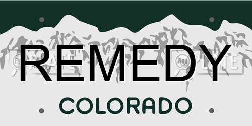 REMEDY Colorado License Plate